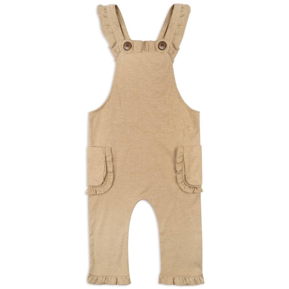 Milkbarn Rust Pinstripe Ruffle Overall